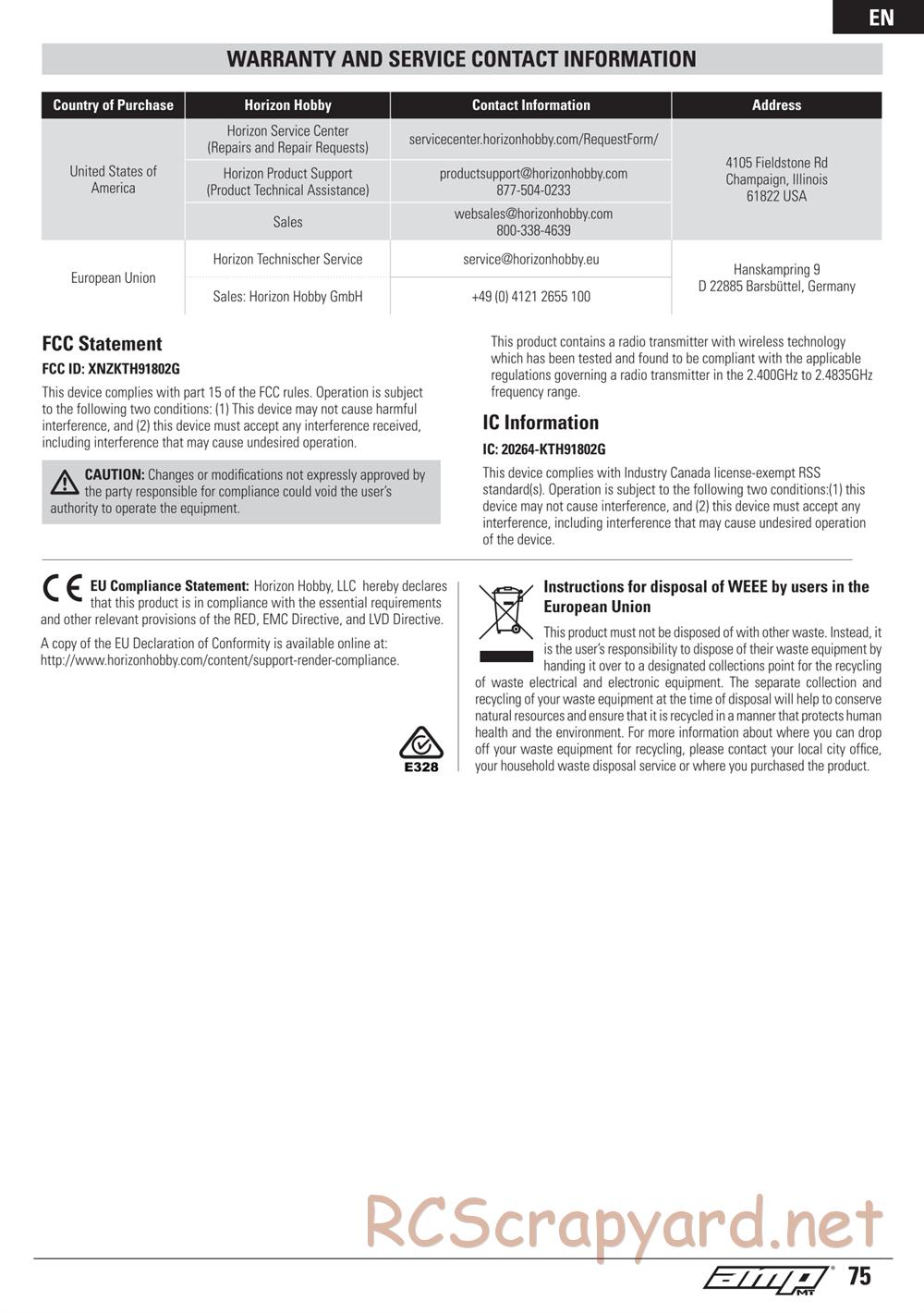ECX - AMP 2WD Kit - Manual - Page 75