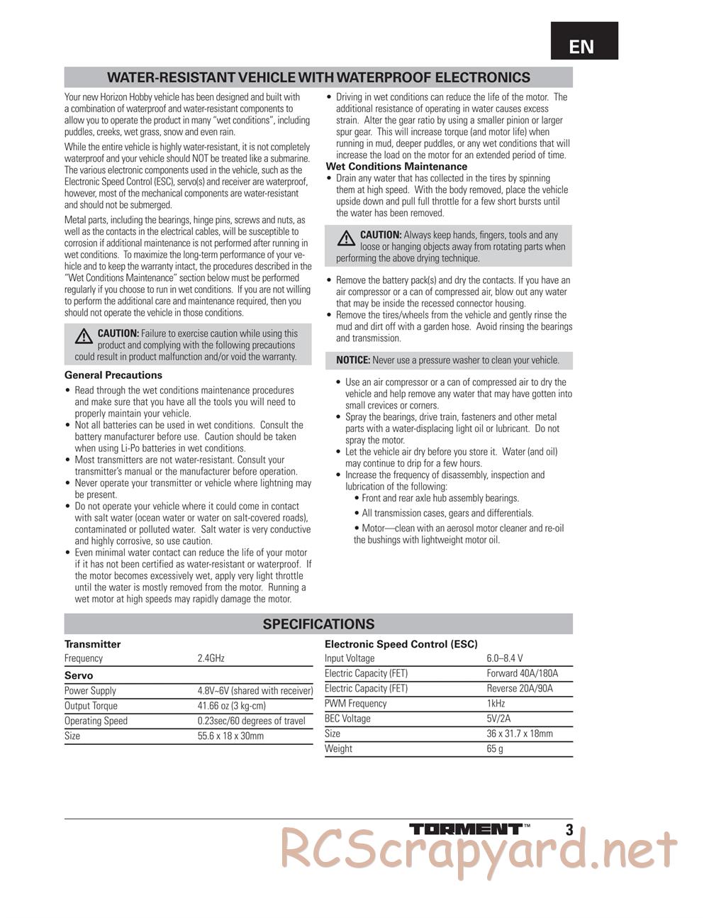 ECX - Torment 4WD 1:10 - Manual - Page 3