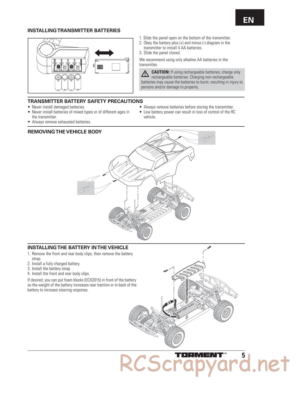 ECX - Torment 4WD 1:10 - Manual - Page 5