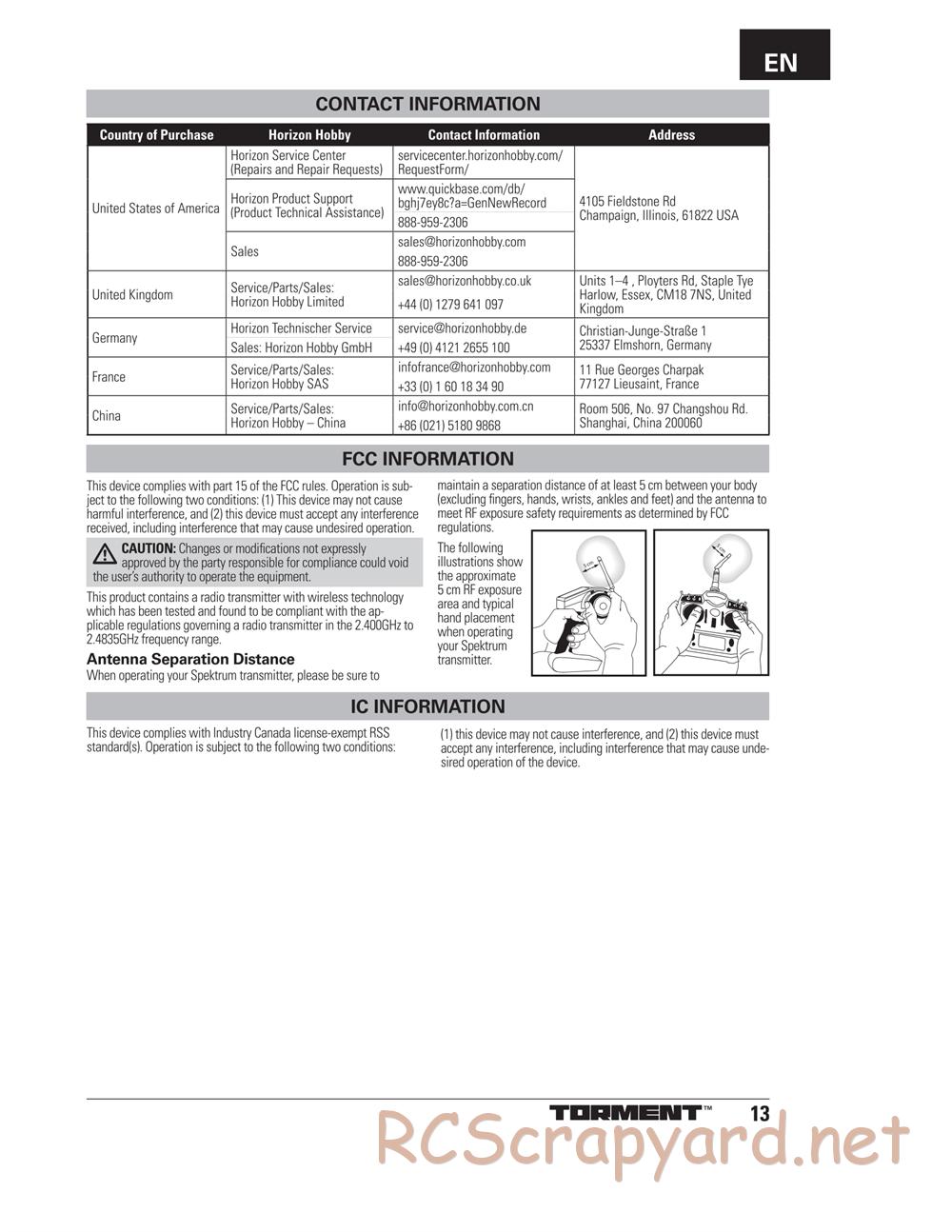 ECX - Torment 4WD 1:10 - Manual - Page 13