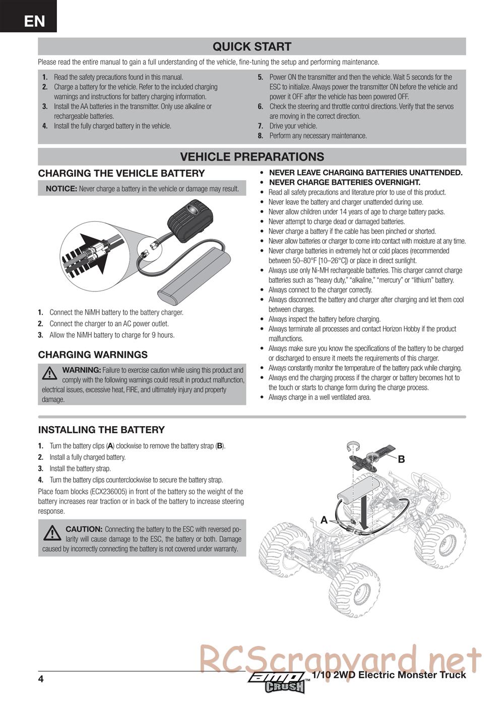 ECX - AMP Crush 2WD - Manual - Page 4