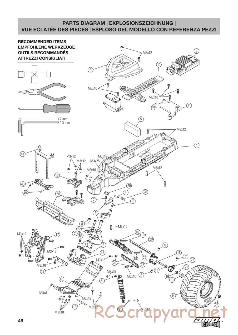 ECX - AMP Crush 2WD - Exploded View - Page 1