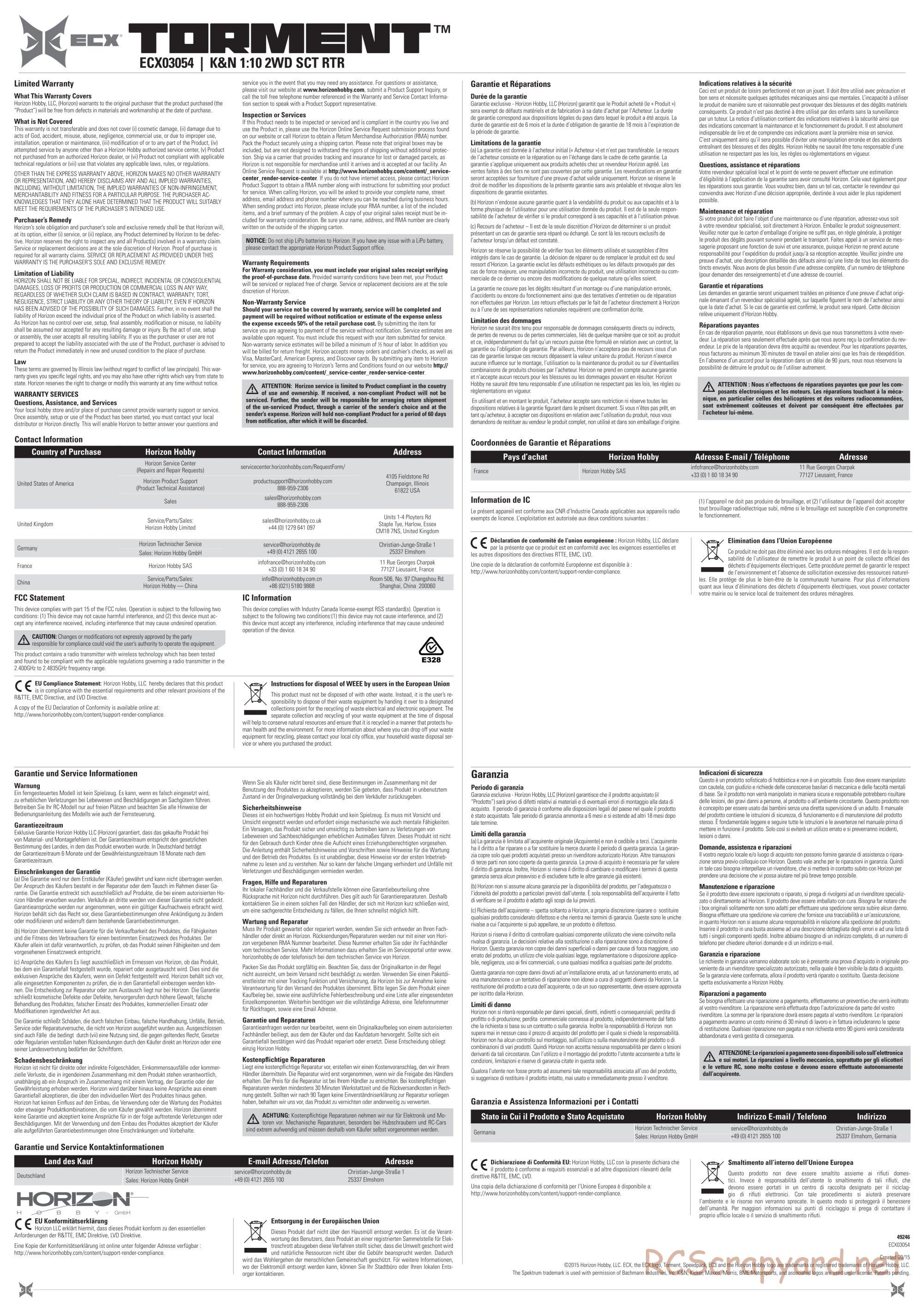 ECX - K&N Torment 2WD - Manual - Page 2