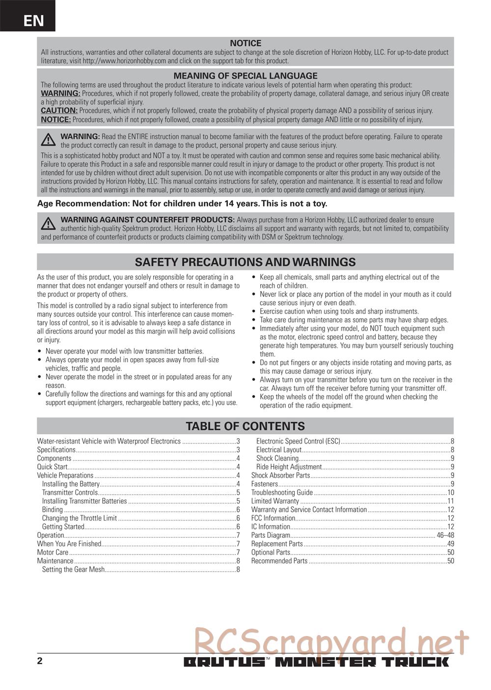 ECX - Brutus 2WD - Manual - Page 2