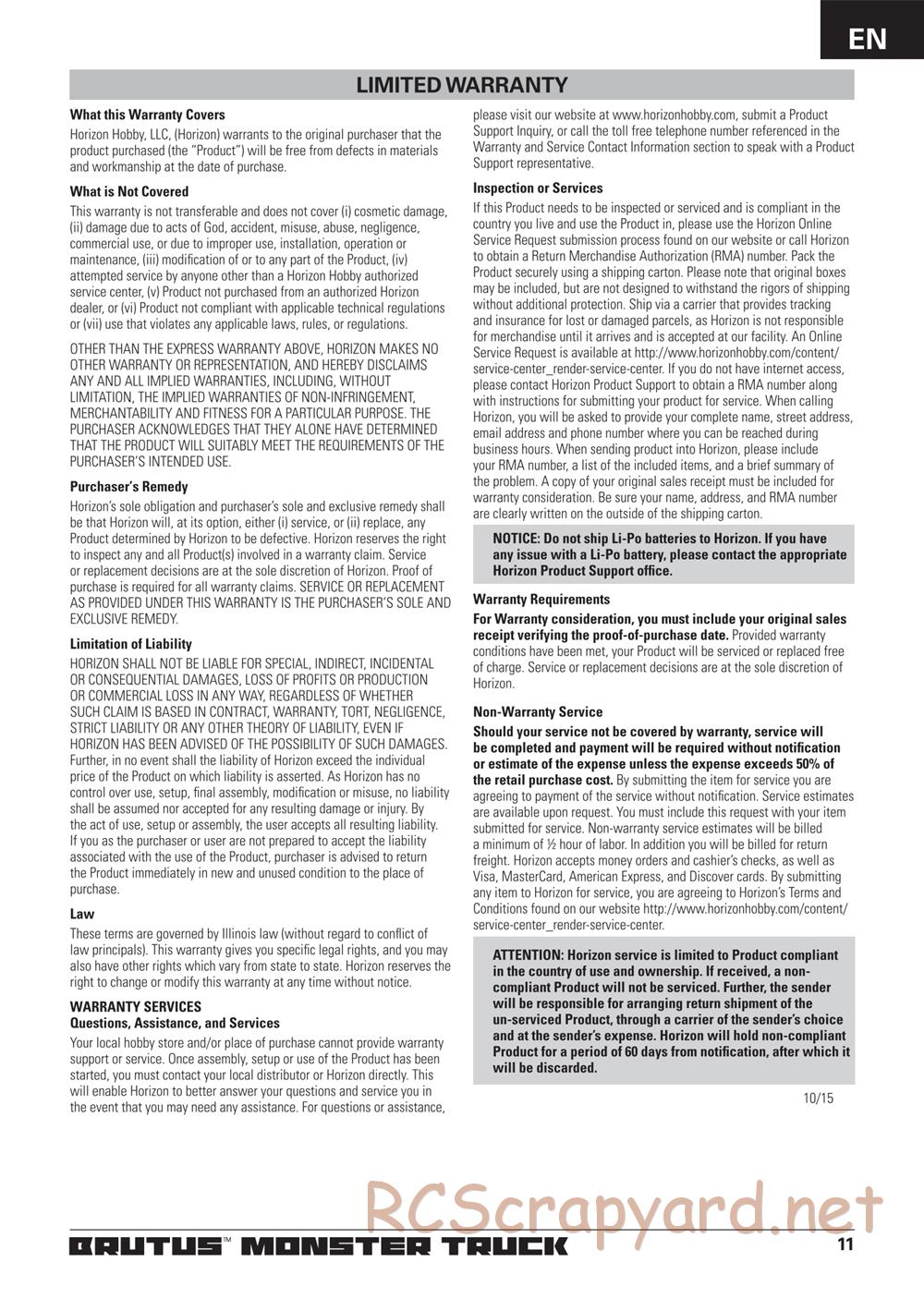 ECX - Brutus 2WD - Manual - Page 11