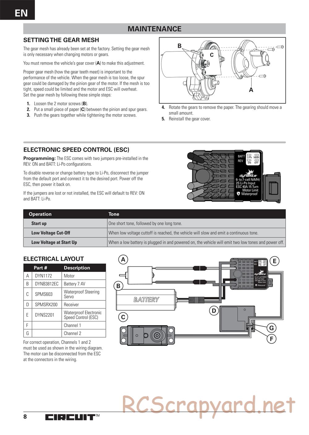 ECX - Circuit BD Li-Po 2WD - Manual - Page 8