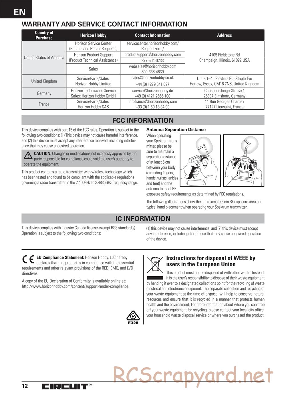 ECX - Circuit BD Li-Po 2WD - Manual - Page 12