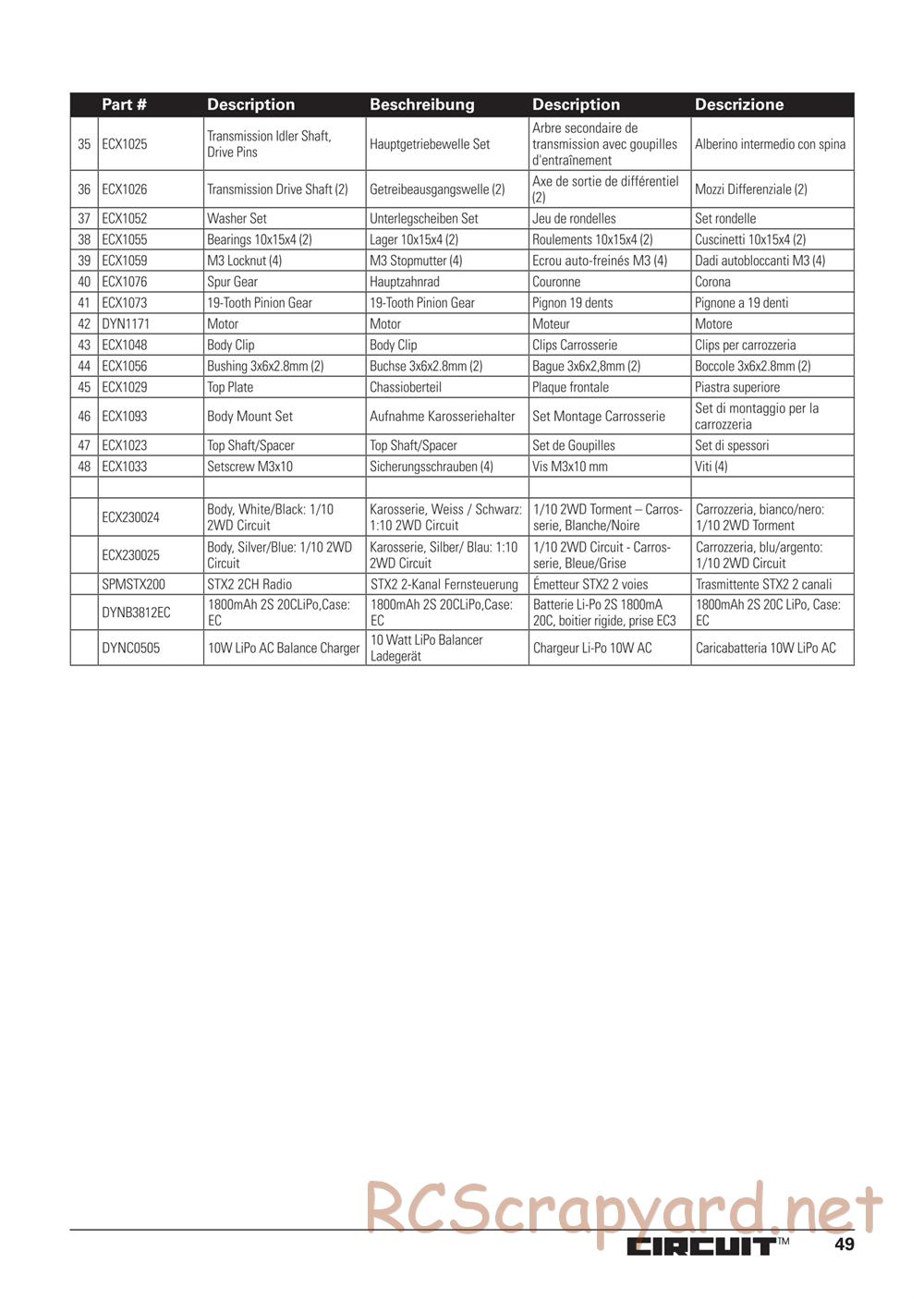 ECX - Circuit BD Li-Po 2WD - Manual - Page 16