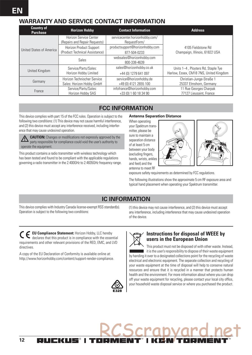 ECX - K&N Torment 2WD - Manual - Page 12
