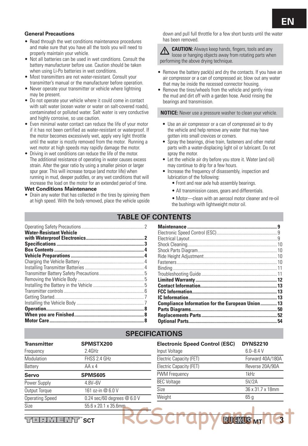 ECX - Torment 4WD - Manual - Page 3