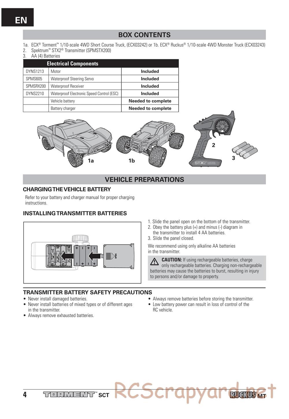 ECX - Torment 4WD - Manual - Page 4