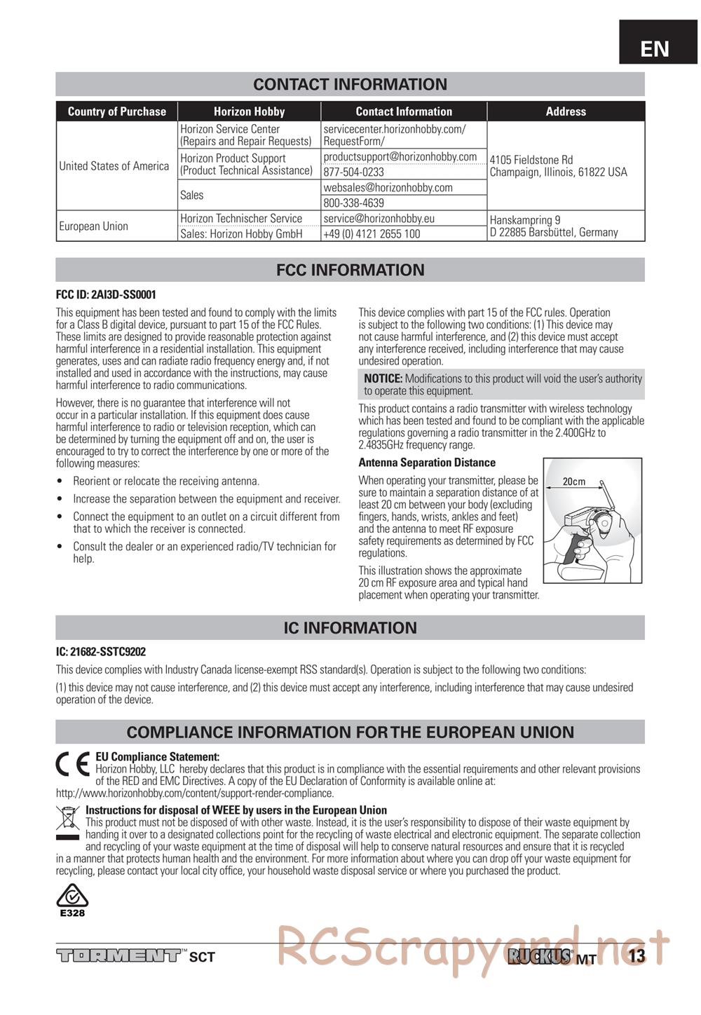 ECX - Torment 4WD - Manual - Page 13