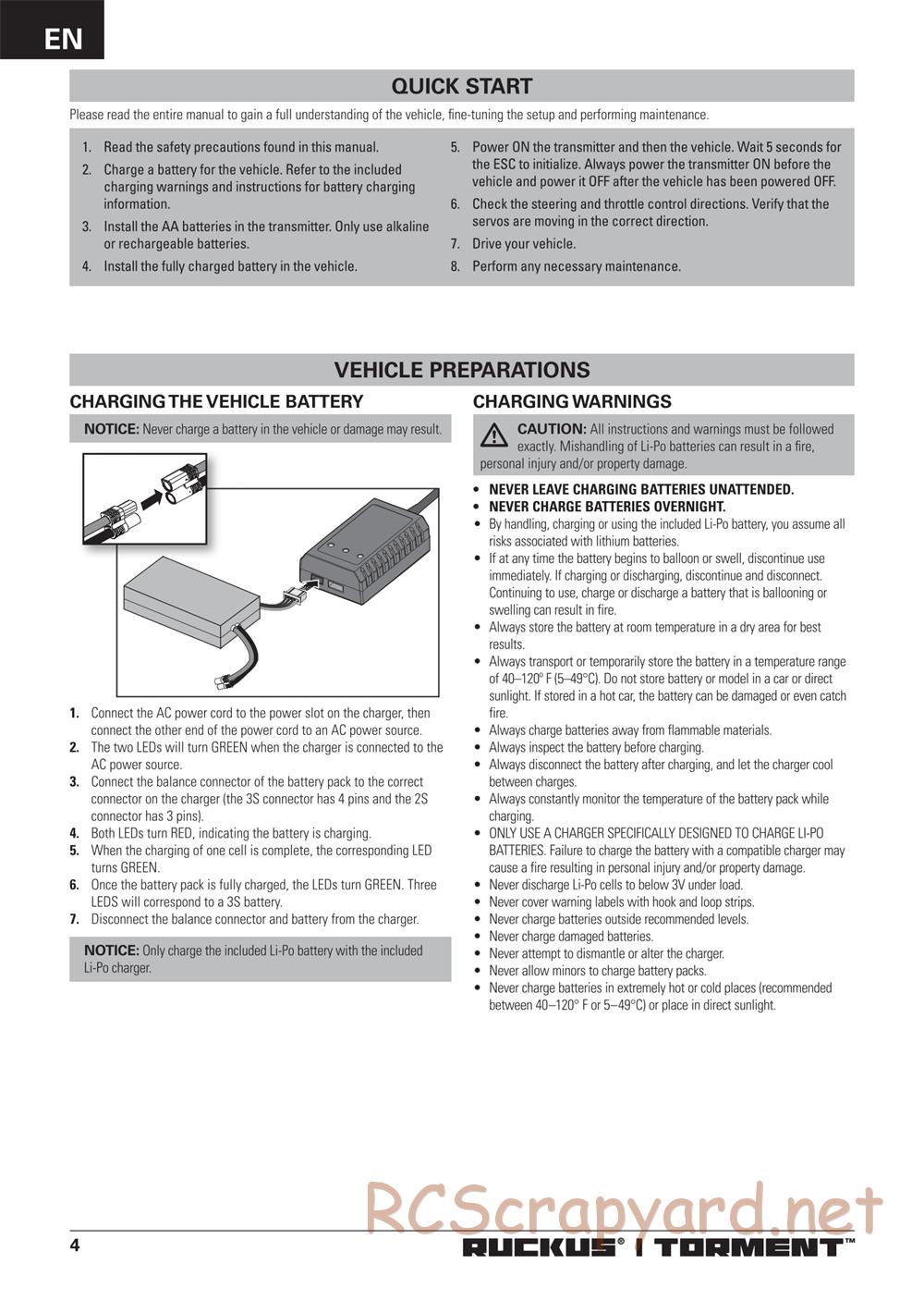 ECX - Torment Brushless 2WD - Manual - Page 4