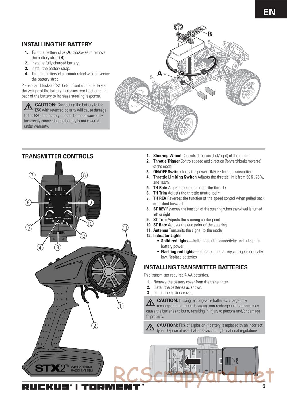 ECX - Torment Brushless 2WD - Manual - Page 5