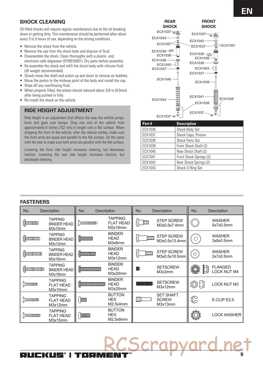ECX - Torment Brushless 2WD - Manual - Page 9