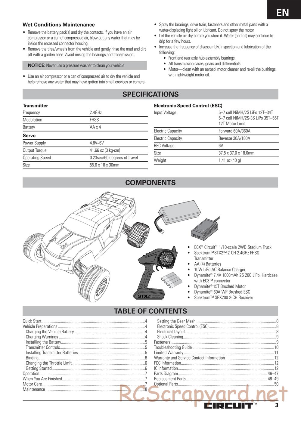 ECX - Circuit BD Li-Po 2WD - Manual - Page 3