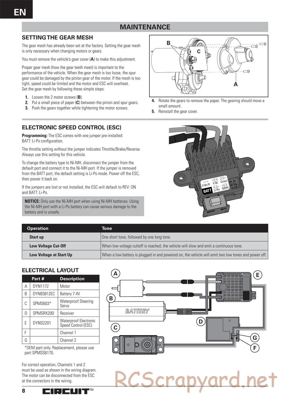 ECX - Circuit BD Li-Po 2WD - Manual - Page 8