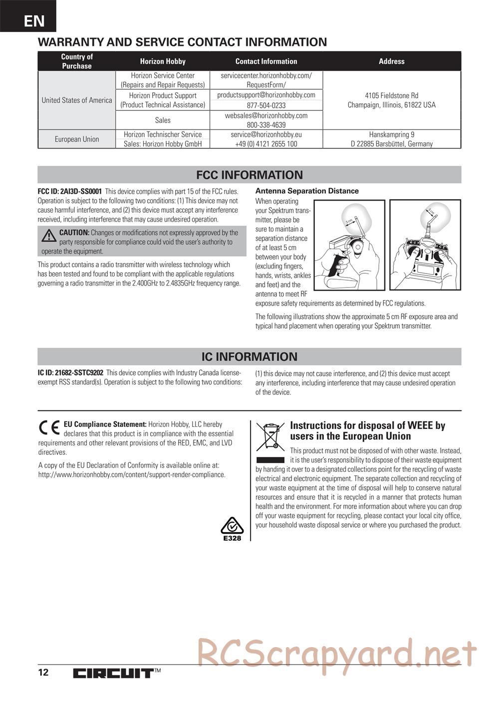 ECX - Circuit BD Li-Po 2WD - Manual - Page 12