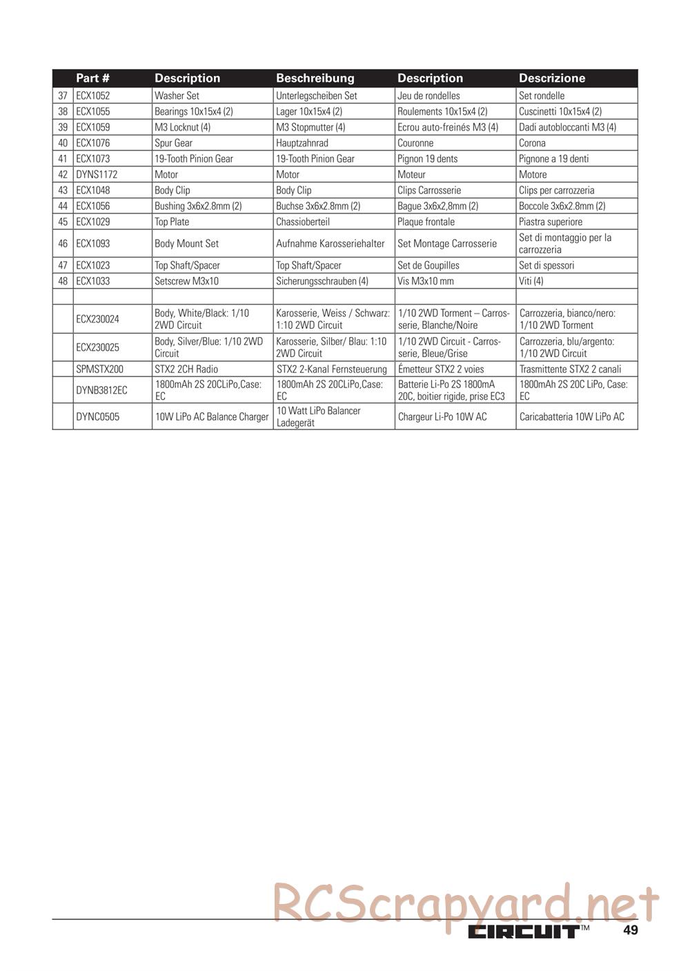 ECX - Circuit BD Li-Po 2WD - Manual - Page 16