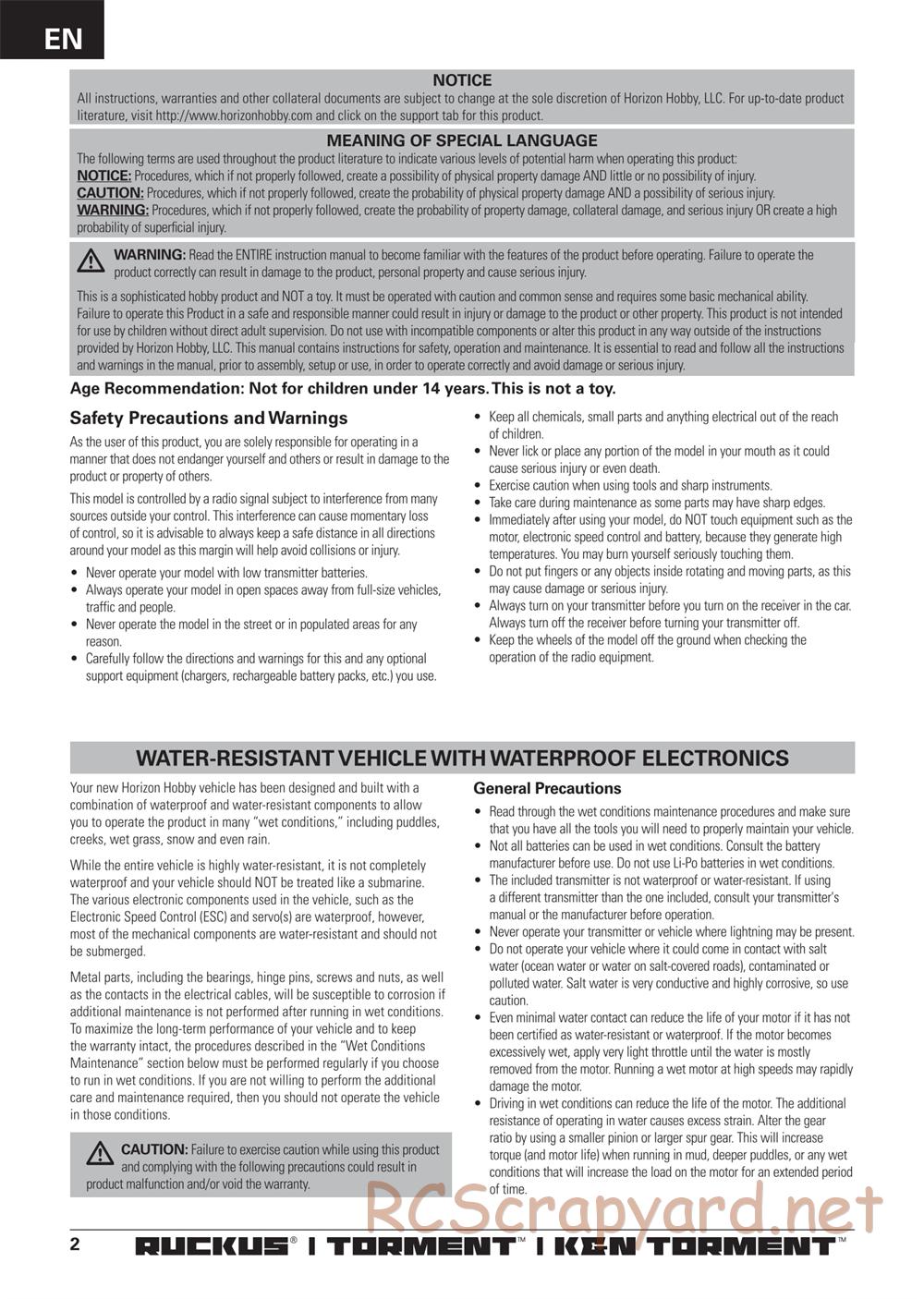 ECX - Torment 2WD - Manual - Page 2