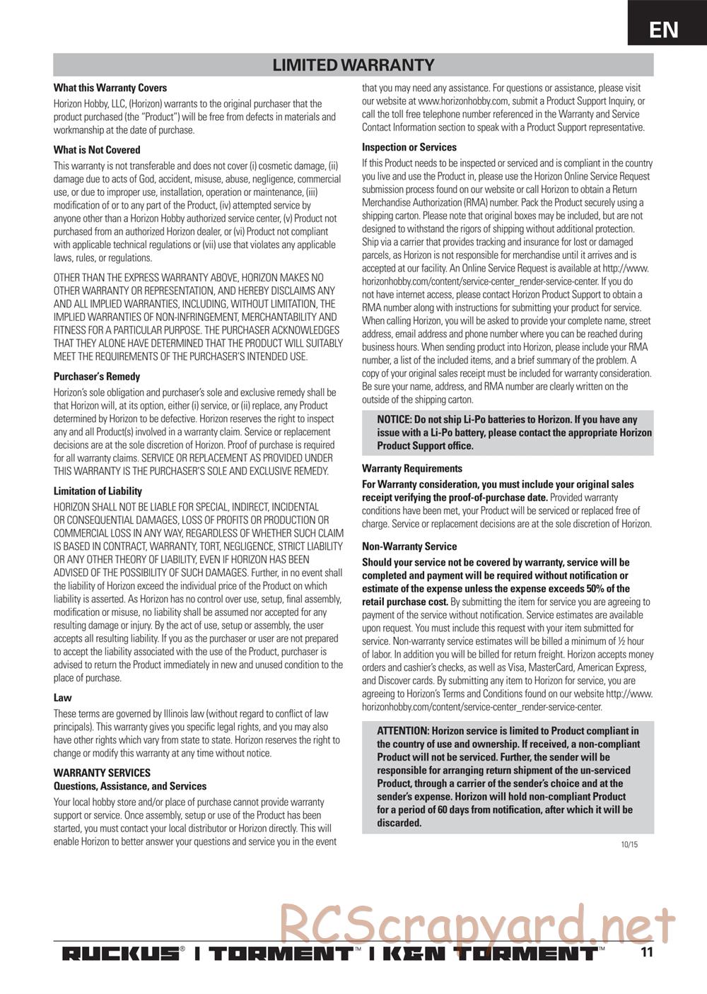 ECX - Torment 2WD - Manual - Page 11