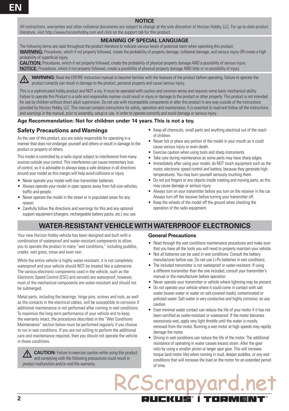 ECX - Torment 2WD - Manual - Page 2