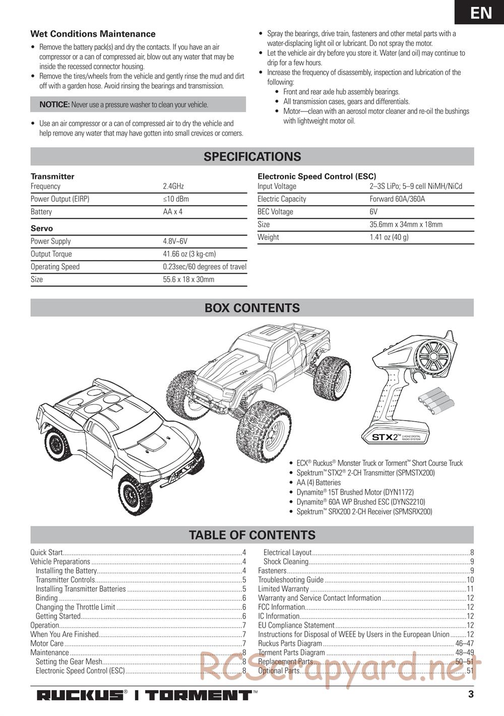 ECX - Torment 2WD - Manual - Page 3