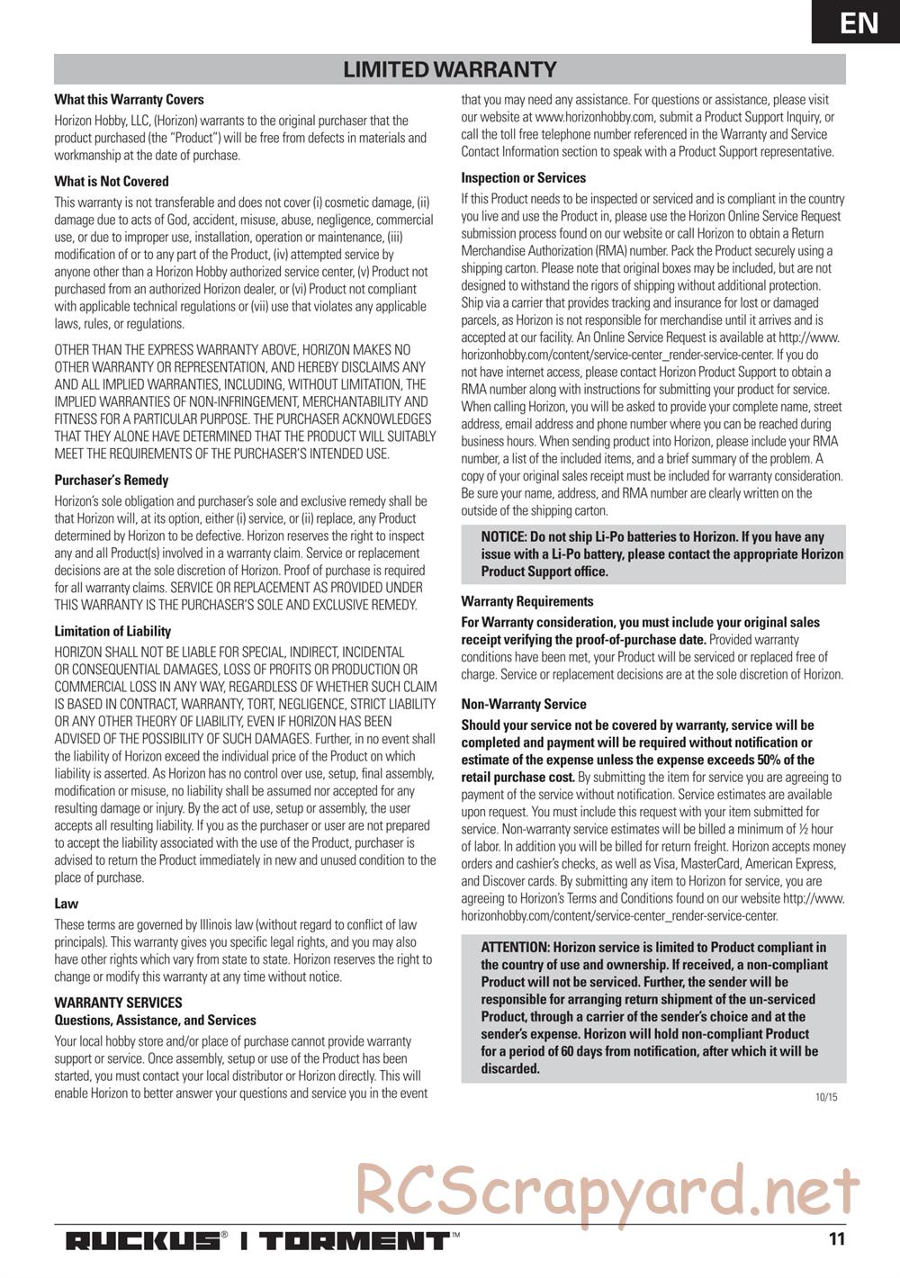 ECX - Torment 2WD - Manual - Page 11