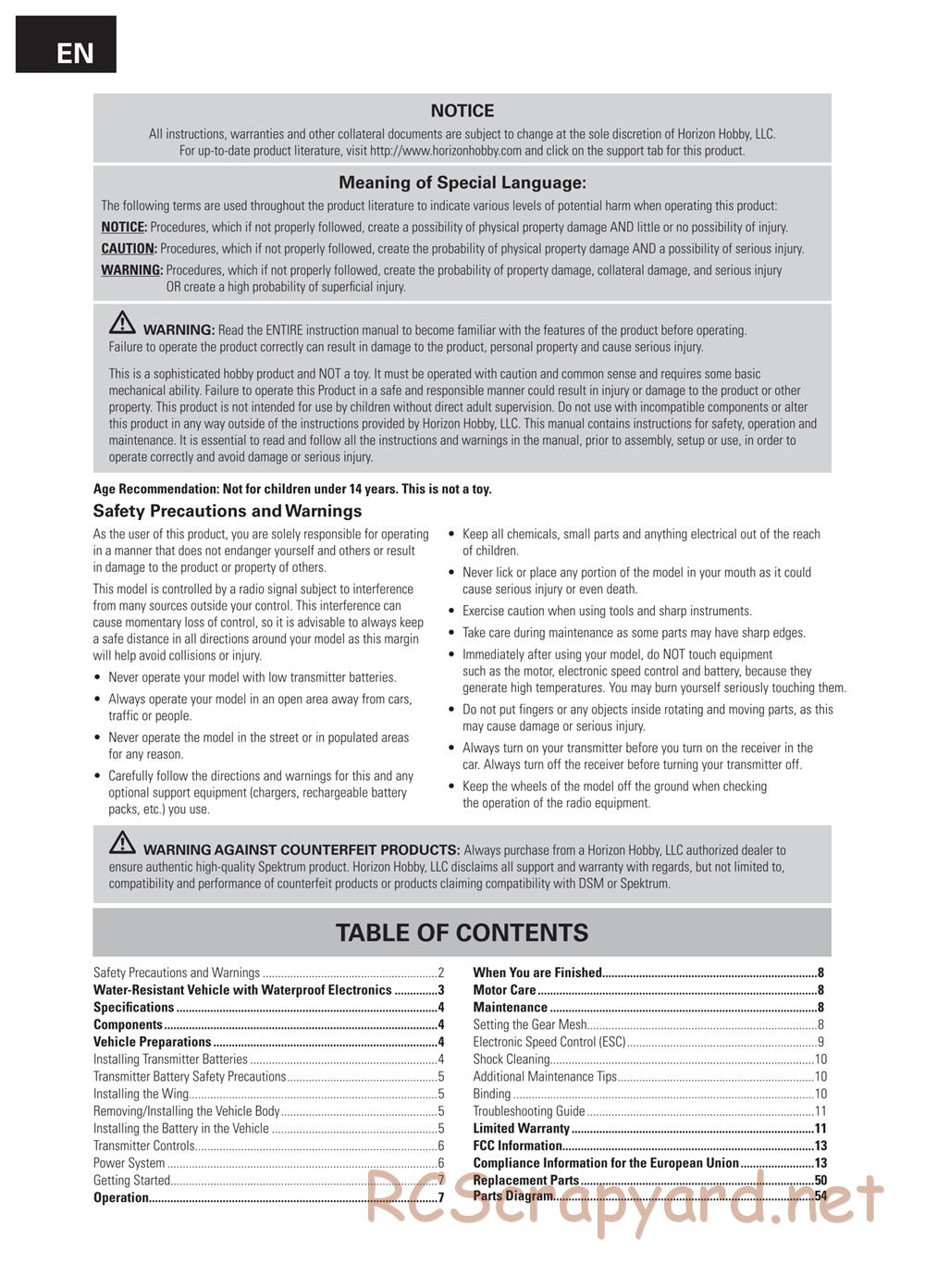 ECX - Revenge Type-E 4WD - Manual - Page 2