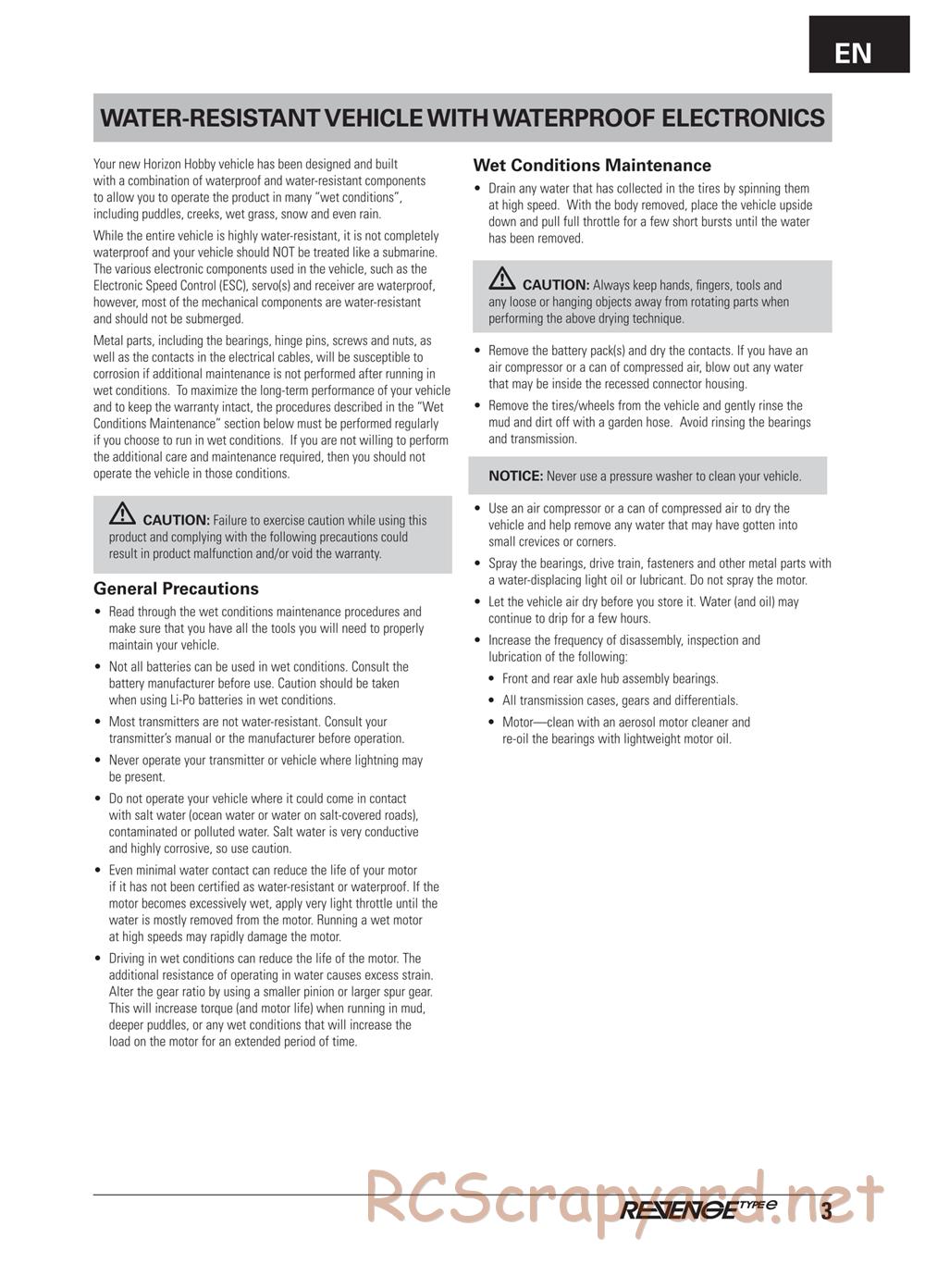ECX - Revenge Type-E 4WD - Manual - Page 3
