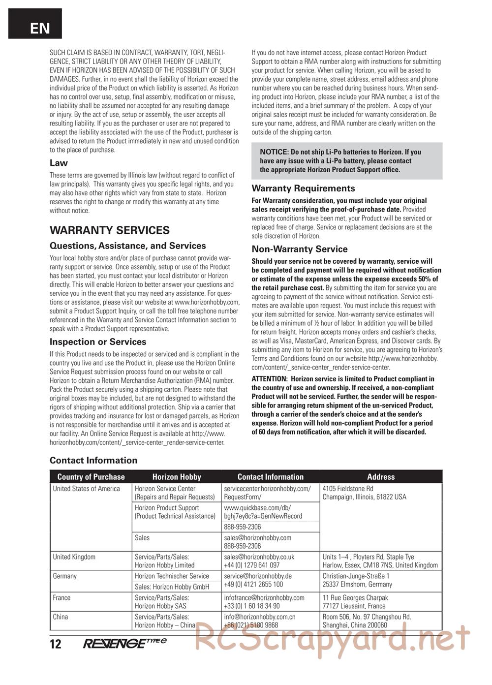 ECX - Revenge Type-E 4WD - Manual - Page 12