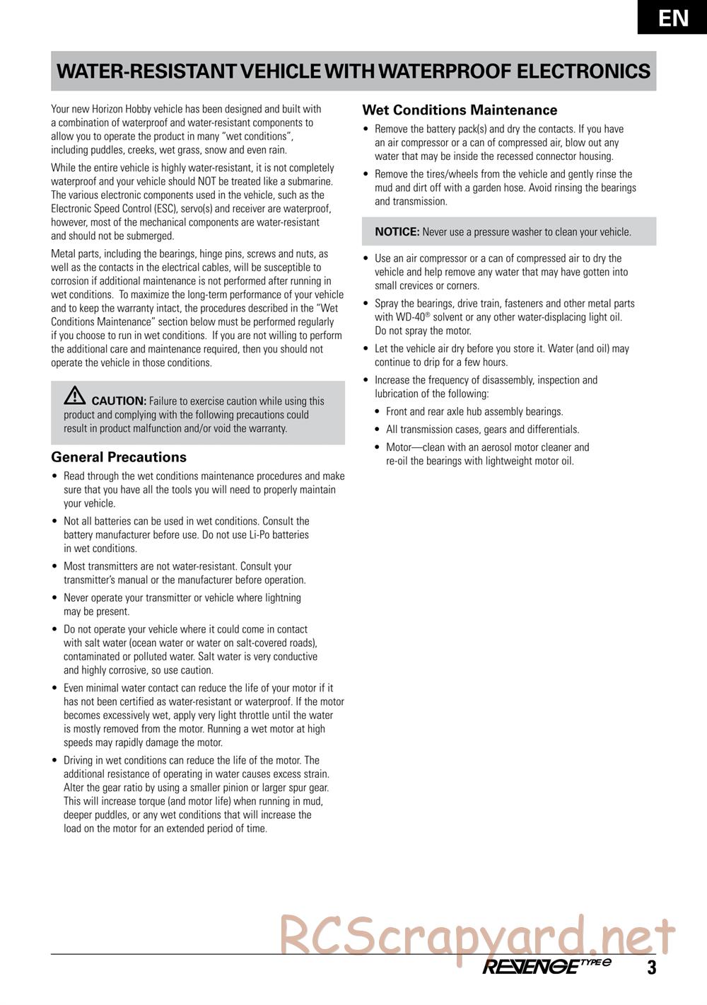 ECX - Revenge Type-E 4WD - Manual - Page 3