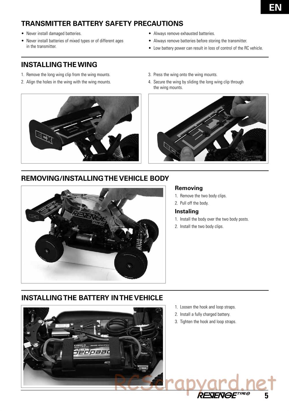 ECX - Revenge Type-E 4WD - Manual - Page 5