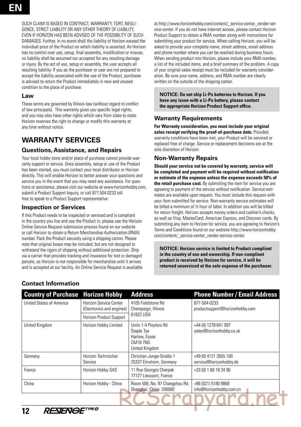 ECX - Revenge Type-E 4WD - Manual - Page 12