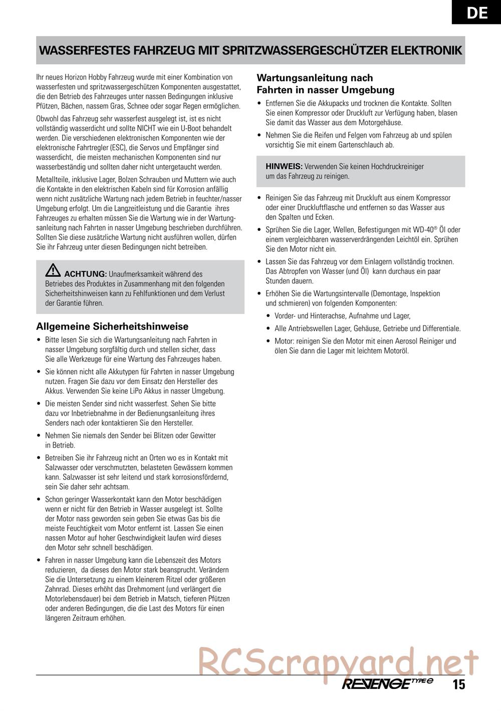 ECX - Revenge Type-E 4WD - Manual - Page 15
