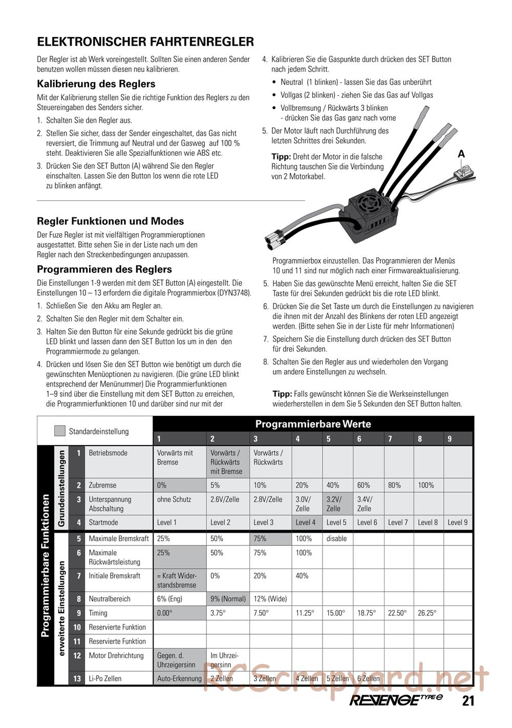 ECX - Revenge Type-E 4WD - Manual - Page 21