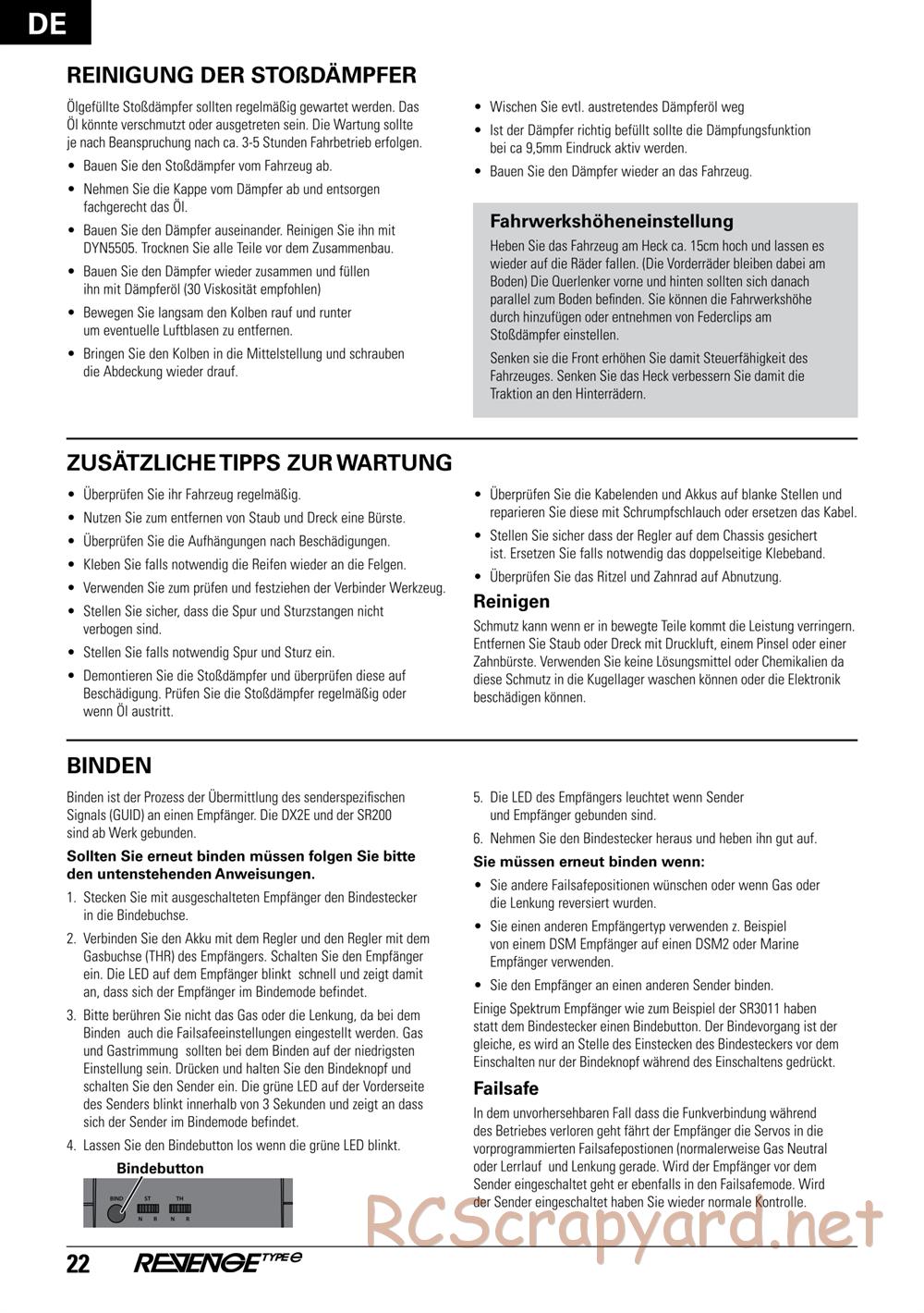 ECX - Revenge Type-E 4WD - Manual - Page 22