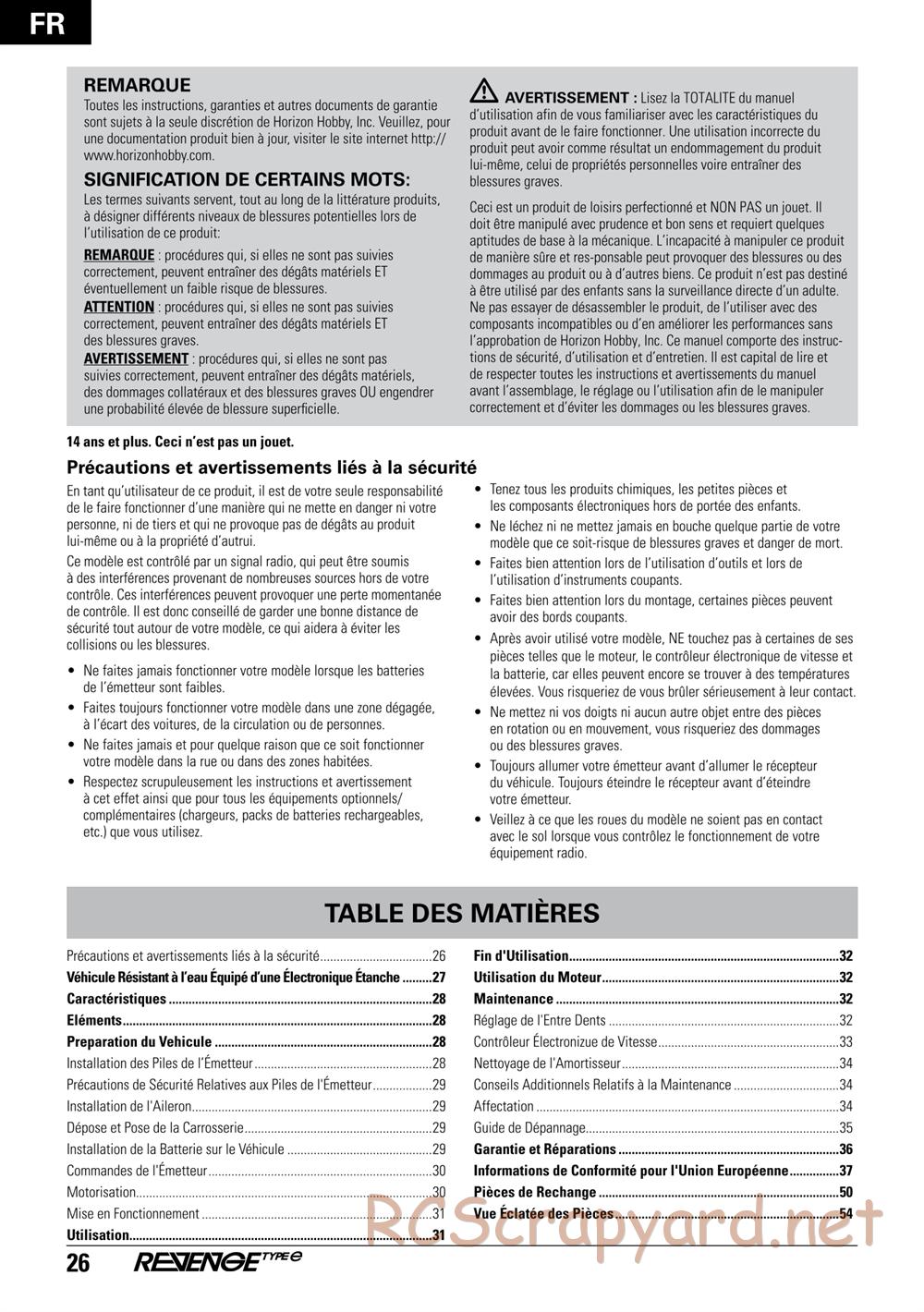 ECX - Revenge Type-E 4WD - Manual - Page 26