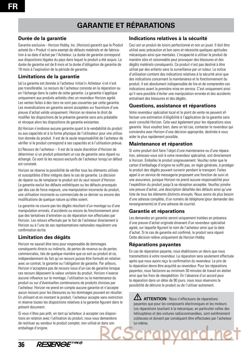 ECX - Revenge Type-E 4WD - Manual - Page 36