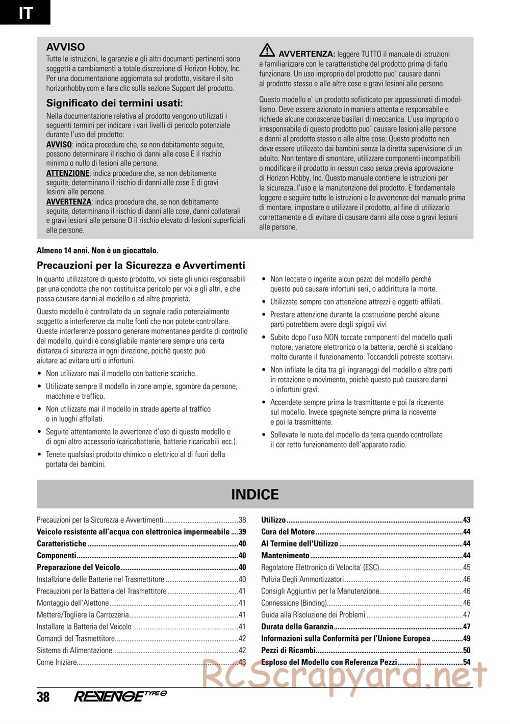ECX - Revenge Type-E 4WD - Manual - Page 38