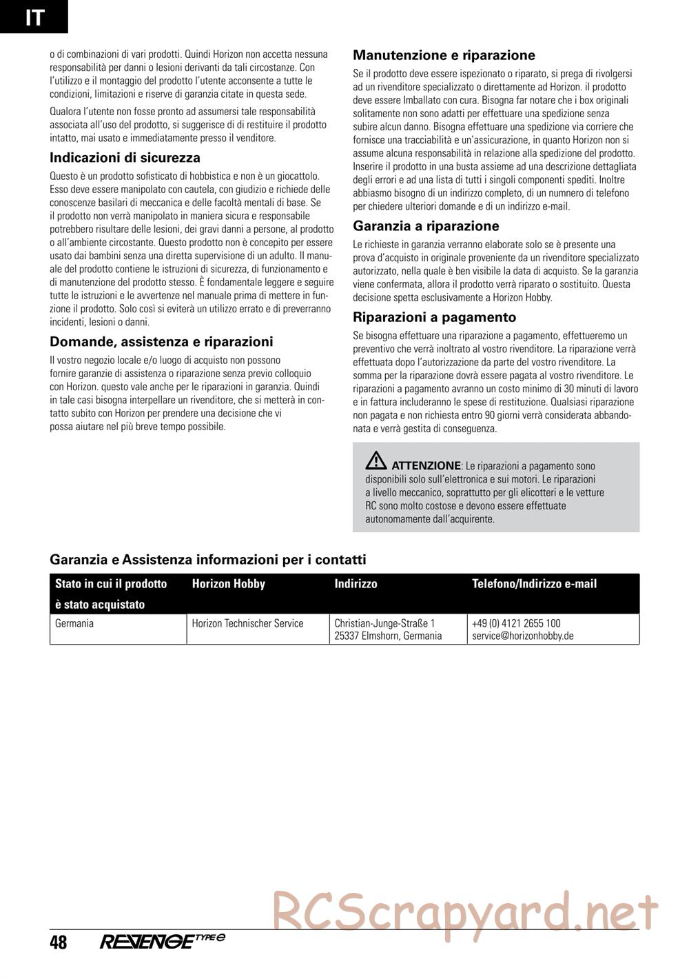 ECX - Revenge Type-E 4WD - Manual - Page 48
