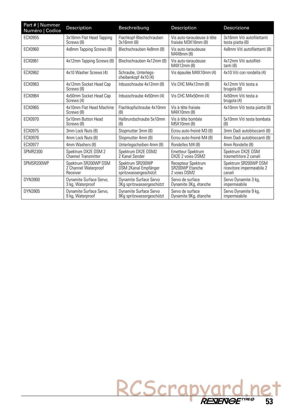 ECX - Revenge Type-E 4WD - Manual - Page 53