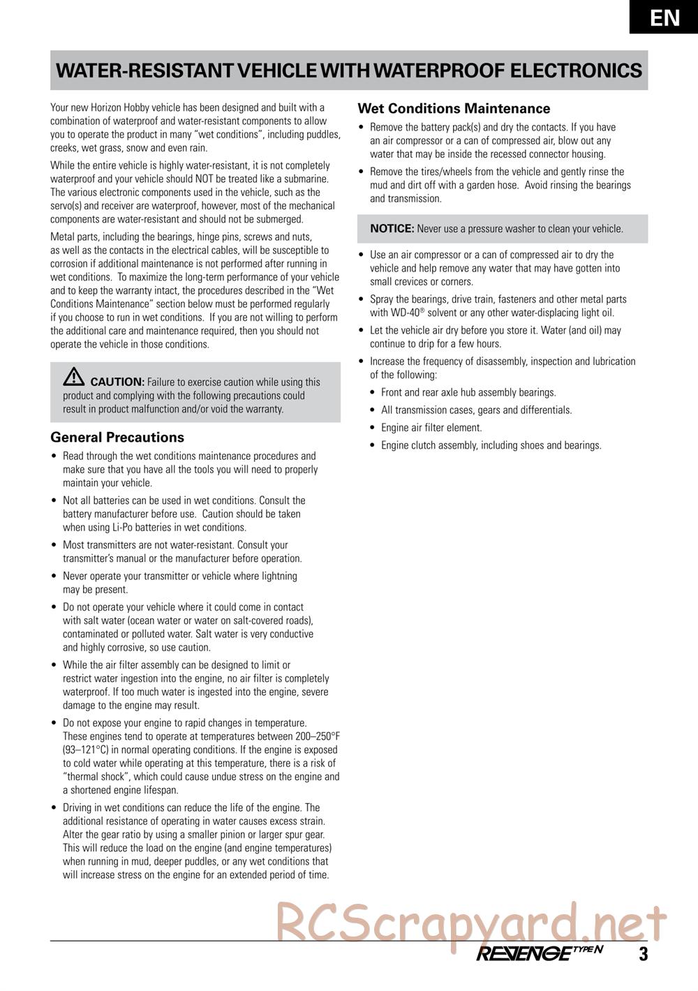 ECX - Revenge Type-N 4WD - Manual - Page 3