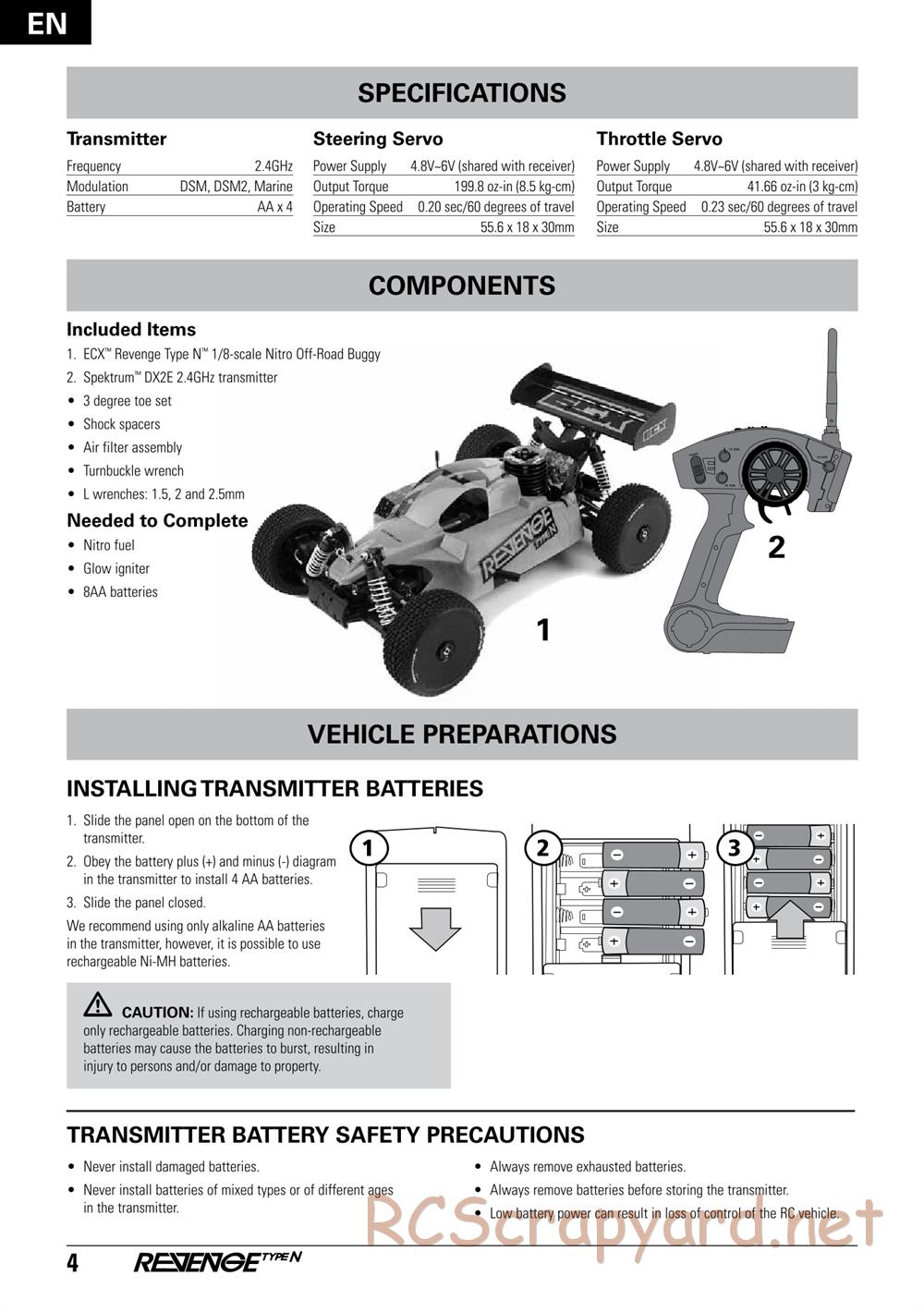 ECX - Revenge Type-N 4WD - Manual - Page 4