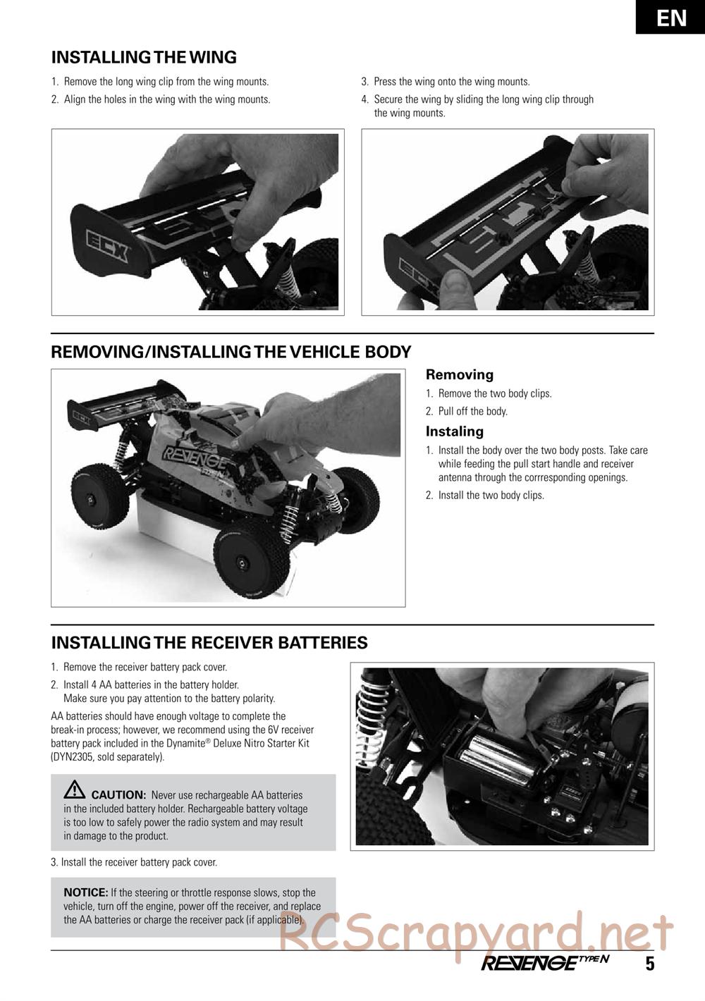 ECX - Revenge Type-N 4WD - Manual - Page 5