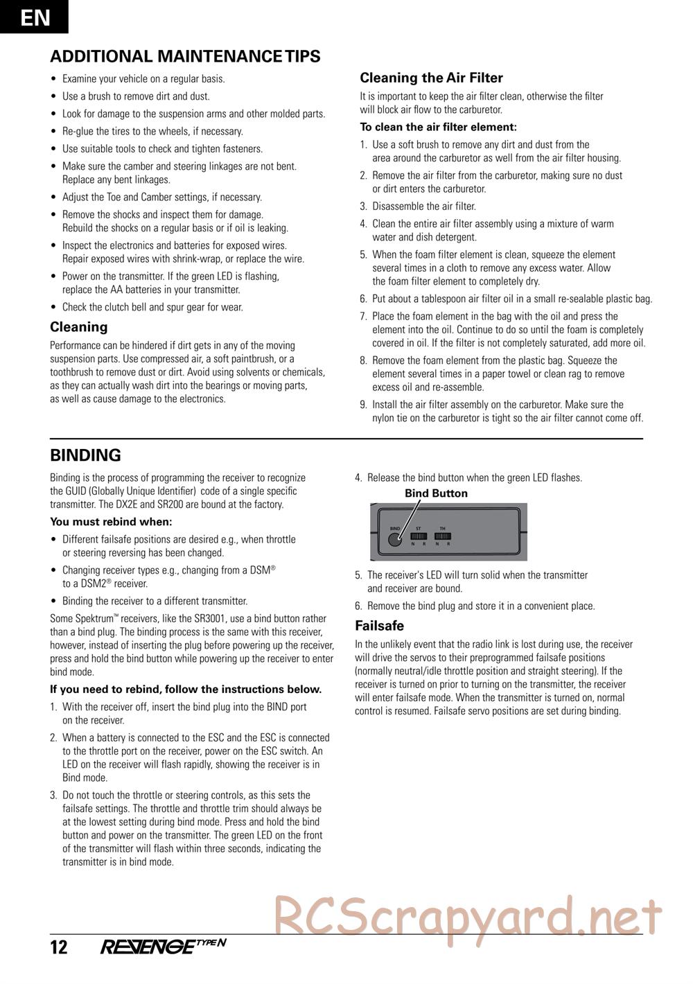 ECX - Revenge Type-N 4WD - Manual - Page 12