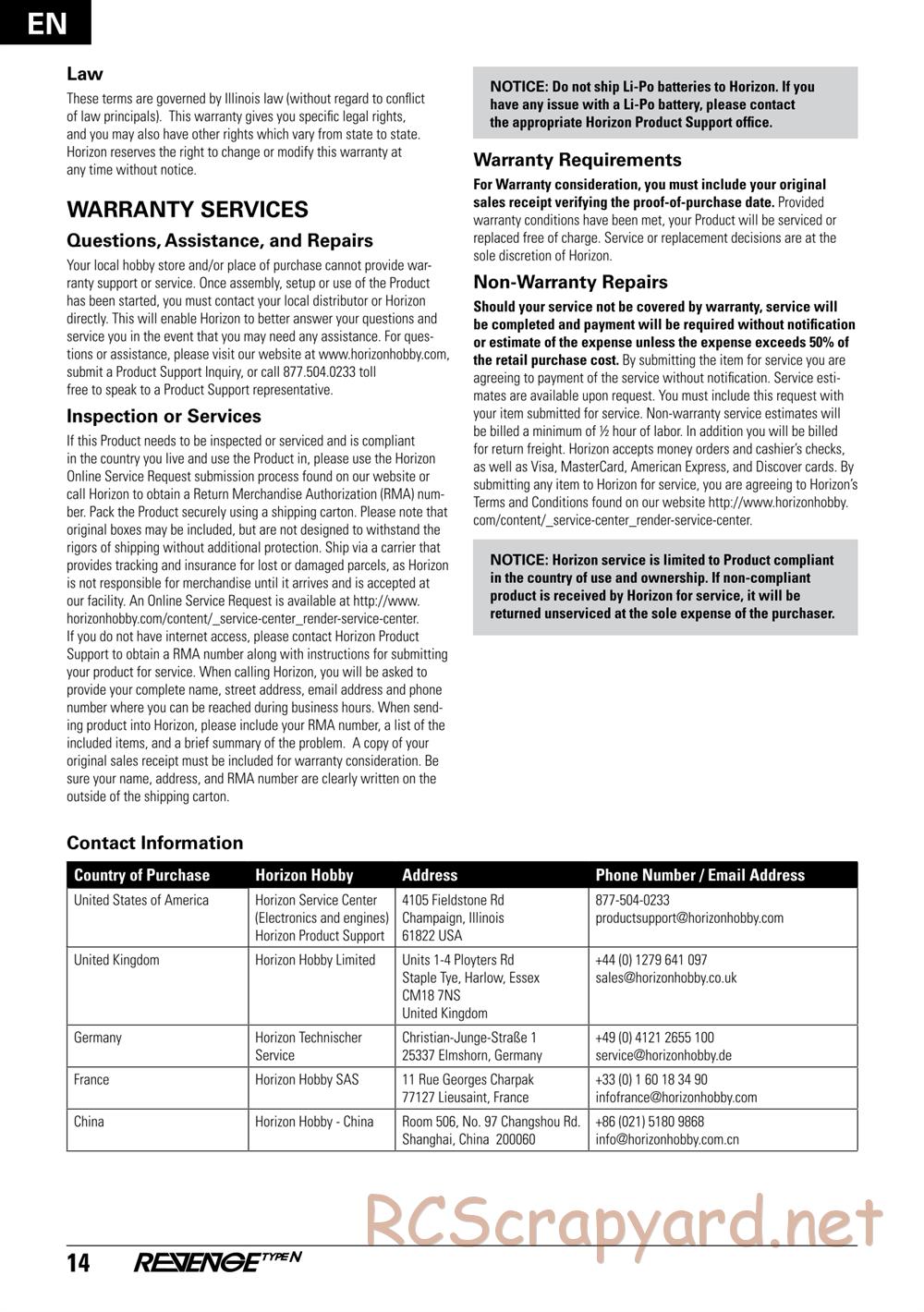 ECX - Revenge Type-N 4WD - Manual - Page 14
