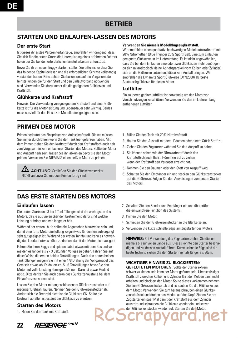 ECX - Revenge Type-N 4WD - Manual - Page 22