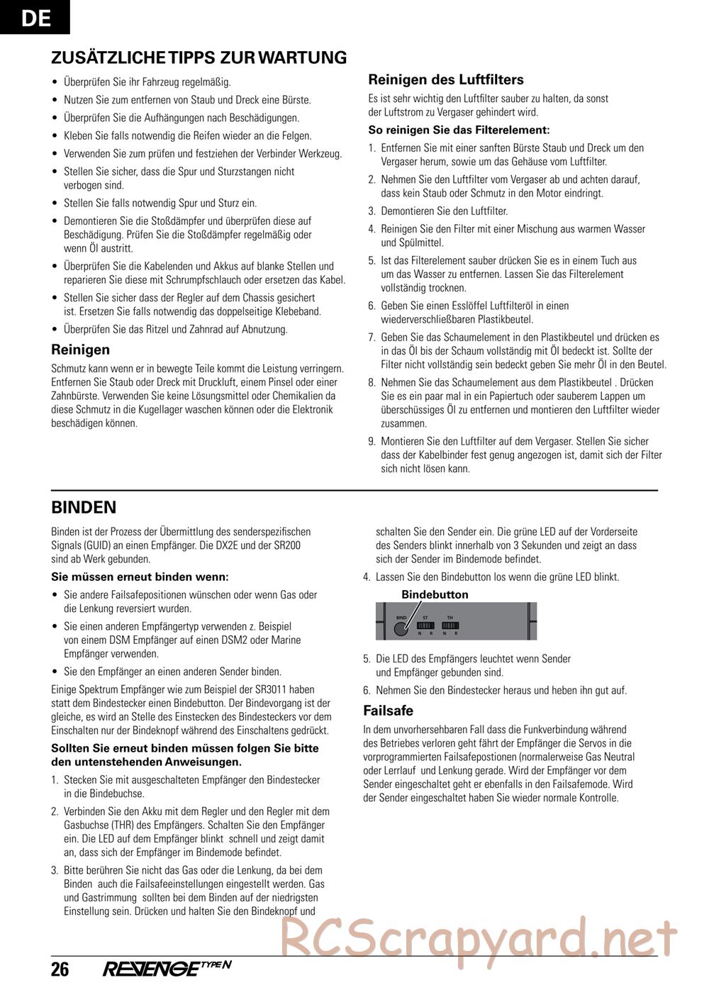 ECX - Revenge Type-N 4WD - Manual - Page 26