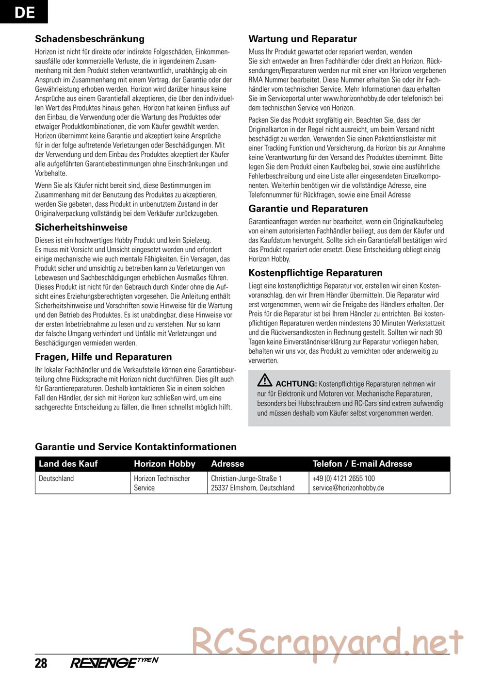 ECX - Revenge Type-N 4WD - Manual - Page 28